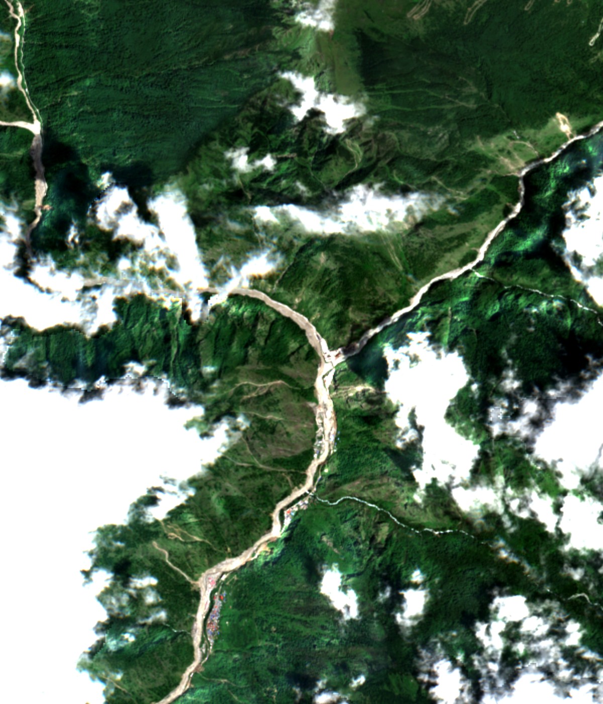 2026年8月24日吉隆口岸灾前 Sentinel-2 卫星影像